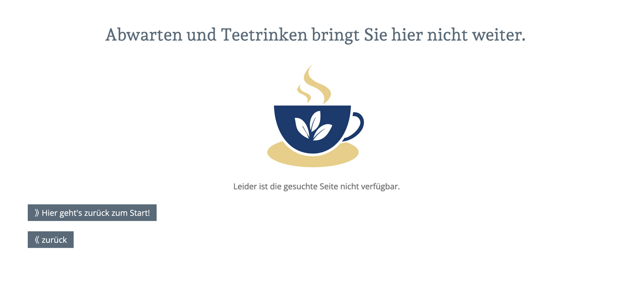 404-Seite Tee & Kräuter Drogerie